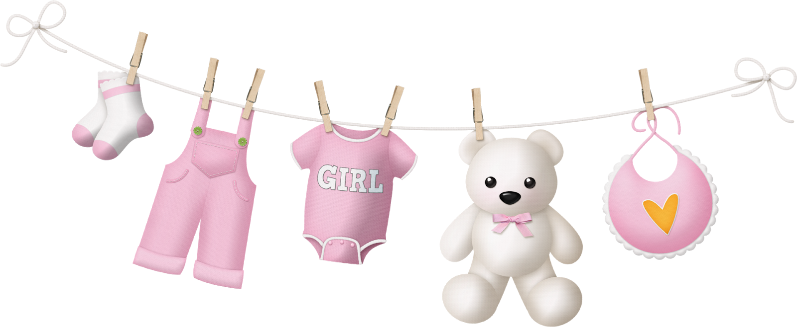 Imagenes Para Baby Shower De Niña Png - Baby Girl Clothes Png Clipart (1600x658), Png Download