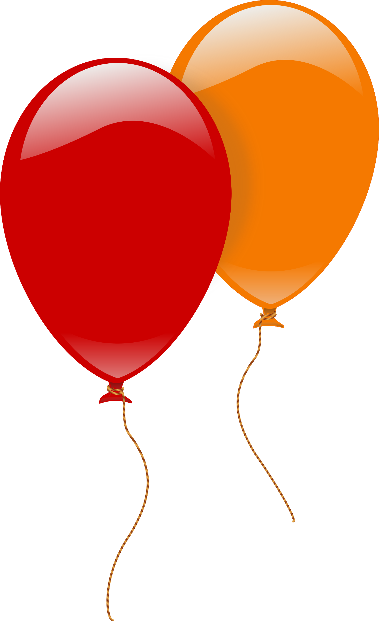 Clipart - Orange And Red Balloons - Png Download (1466x2400), Png Download