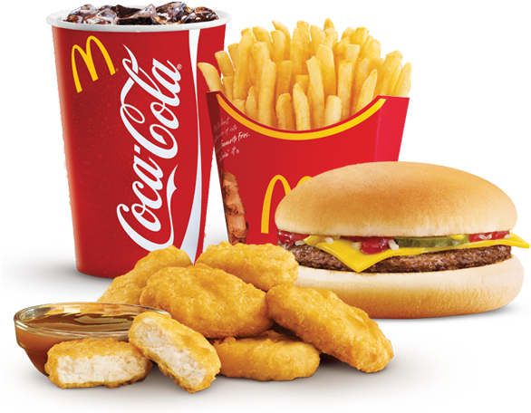 Mcdonald's Sells Out - Cheeseburger And Chicken Nuggets Clipart (700x487), Png Download