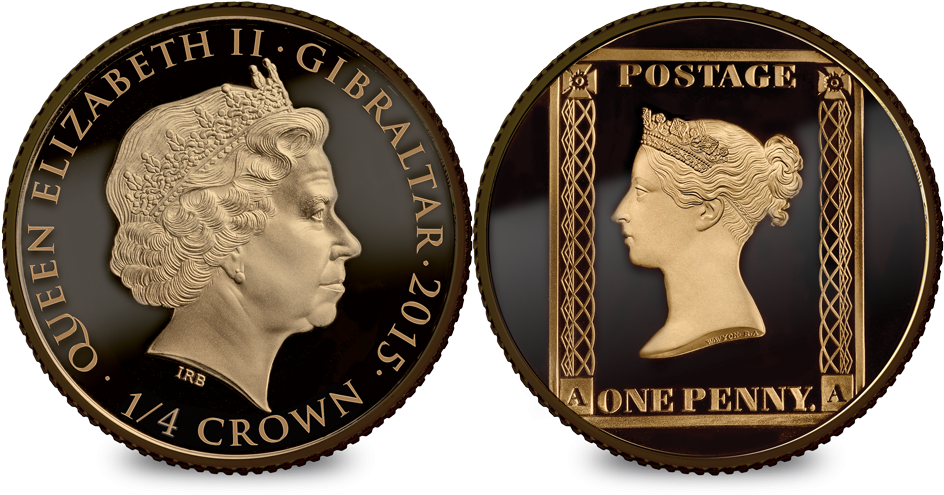 1/4 Crown Penny Black Anniversary Silver Coin Clipart (944x495), Png Download