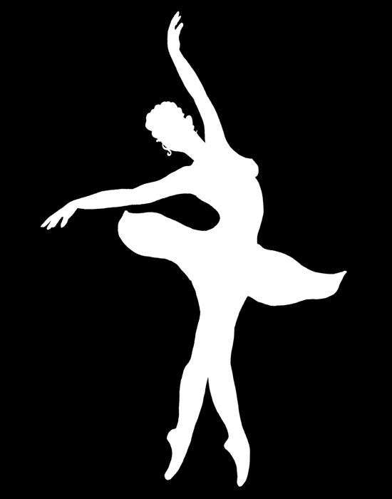 Click And Drag To Re-position The Image, If Desired - Dancing Ballerina White Silhouette Clipart (550x700), Png Download