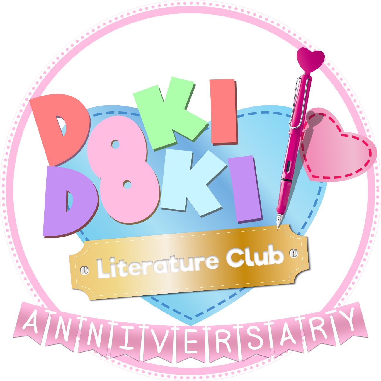 Oc Edited Mediahappy Anniversary To Our Beloved Literature - Doki Doki Literature Club Icon Clipart (1300x1300), Png Download