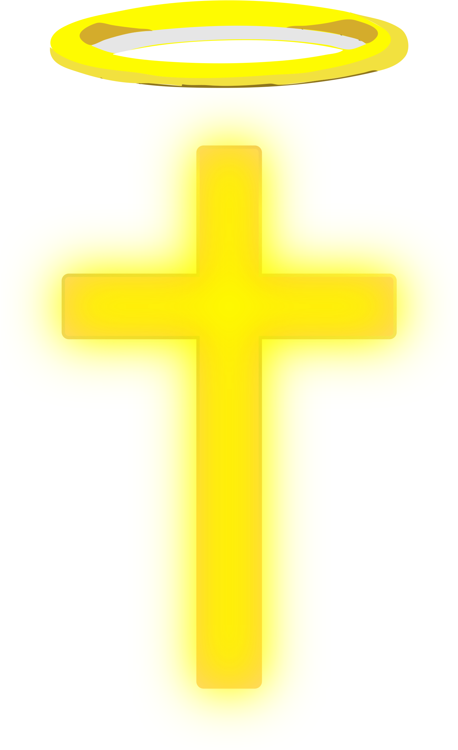 Cross With Halo Image Freeuse Library - Cross With Halo Clipart (1486x2400), Png Download