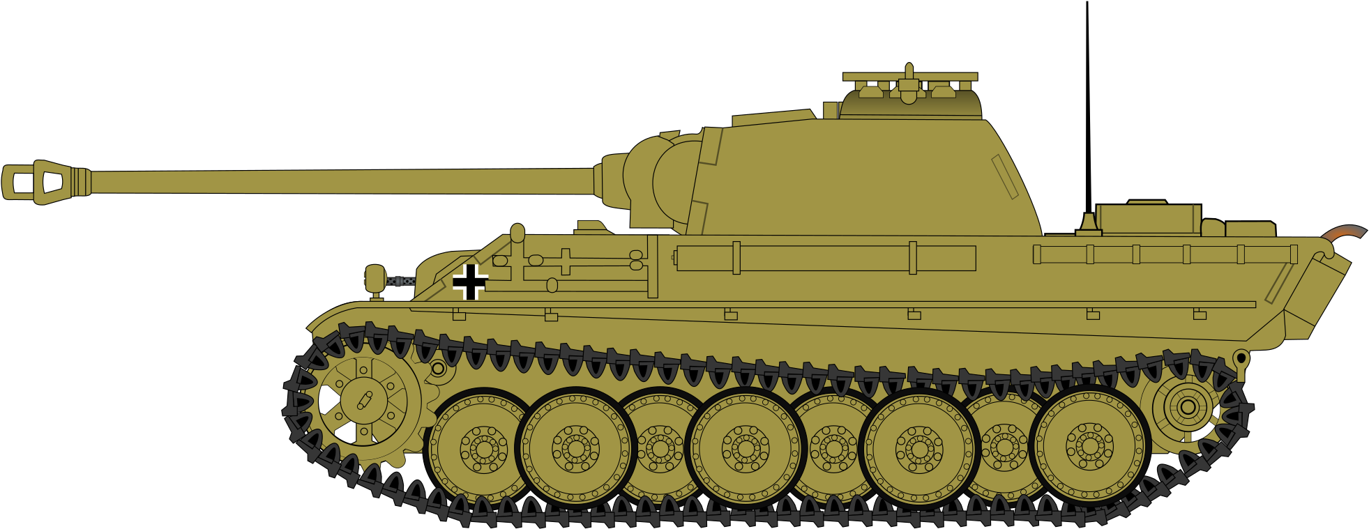 Open - Panzer 5 Png Clipart (2000x798), Png Download