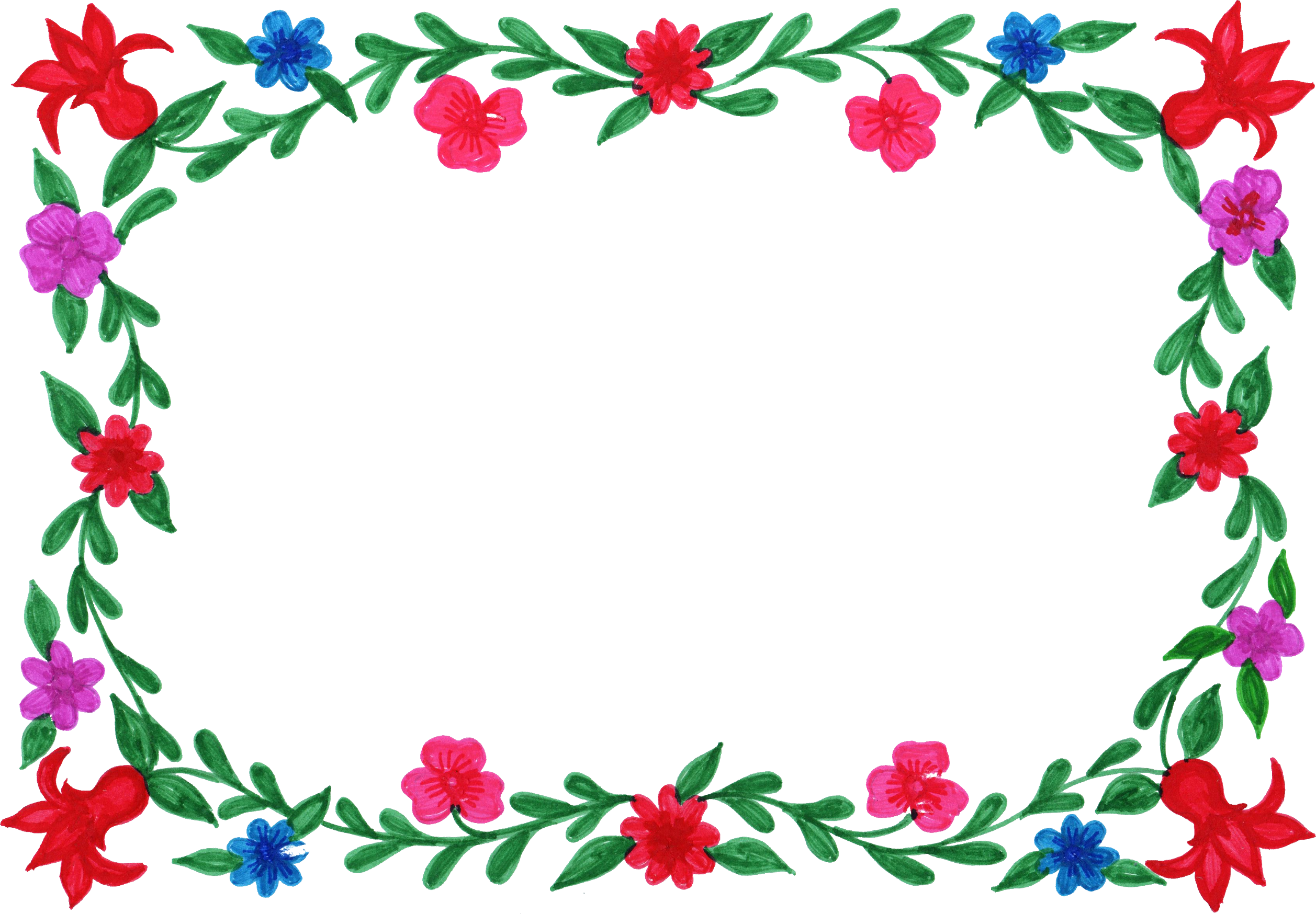 Transparent Flower Frame Png Clipart (1024x712), Png Download