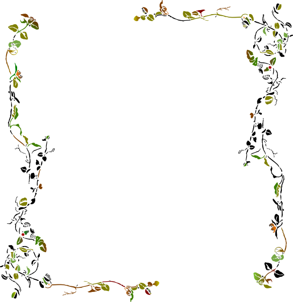 582 X 599 15 - Transparent Black Flower Border Clipart (582x599), Png Download