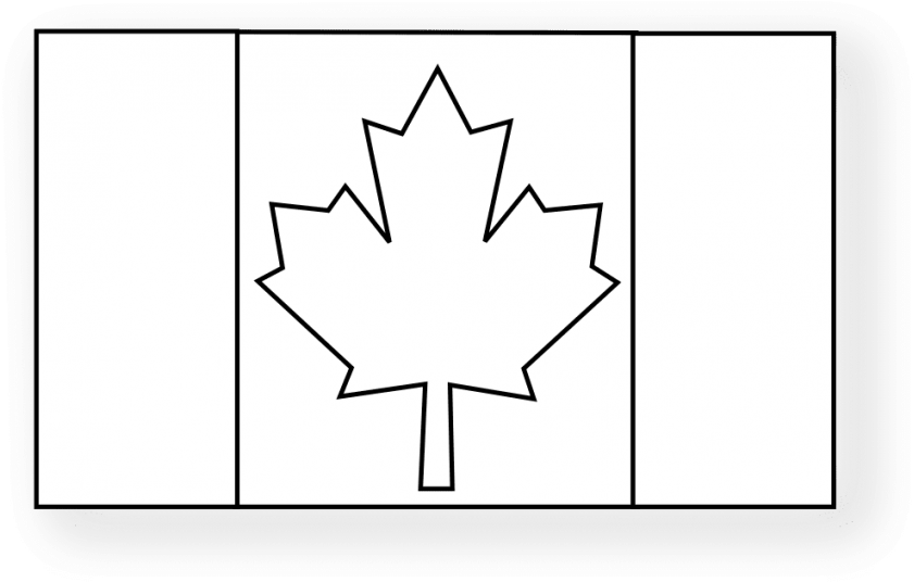 Free Png Download Canadian Flag Line Art Png Images - Canadian Flag Line Art Clipart (850x544), Png Download