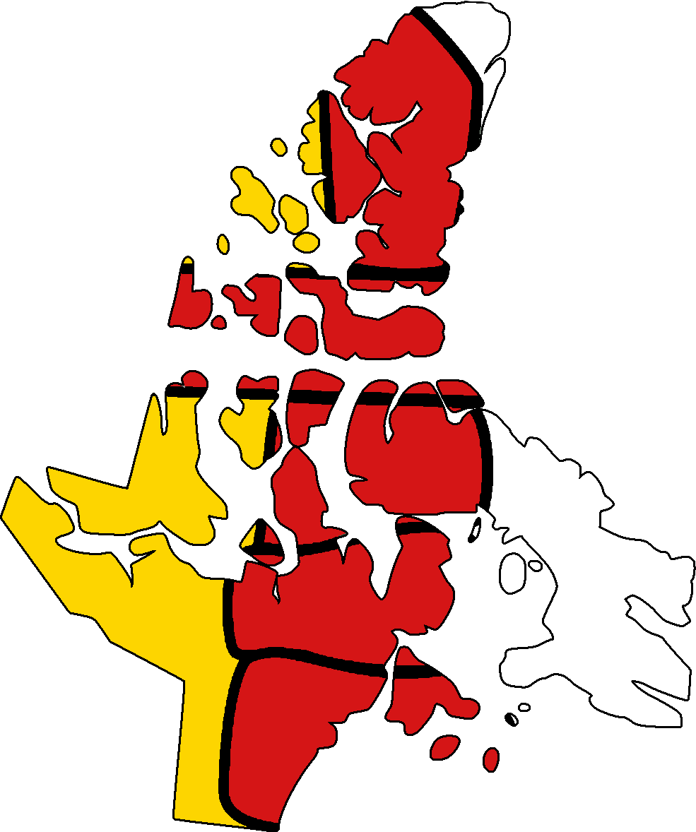 Flag Map Of Nunavut - Nunavut Map Clipart (985x1178), Png Download