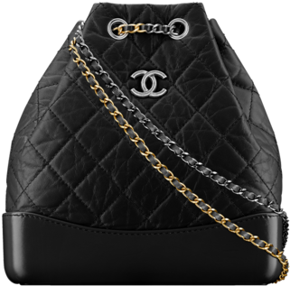 Chanel Black Gabrielle Backpack Bag - Hobo Bag Clipart (564x720), Png Download