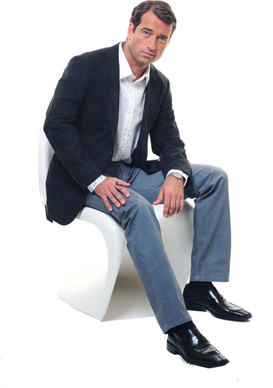 Tube Png Homme - Takım Elbiseli Oturan Erkek Clipart (562x800), Png Download