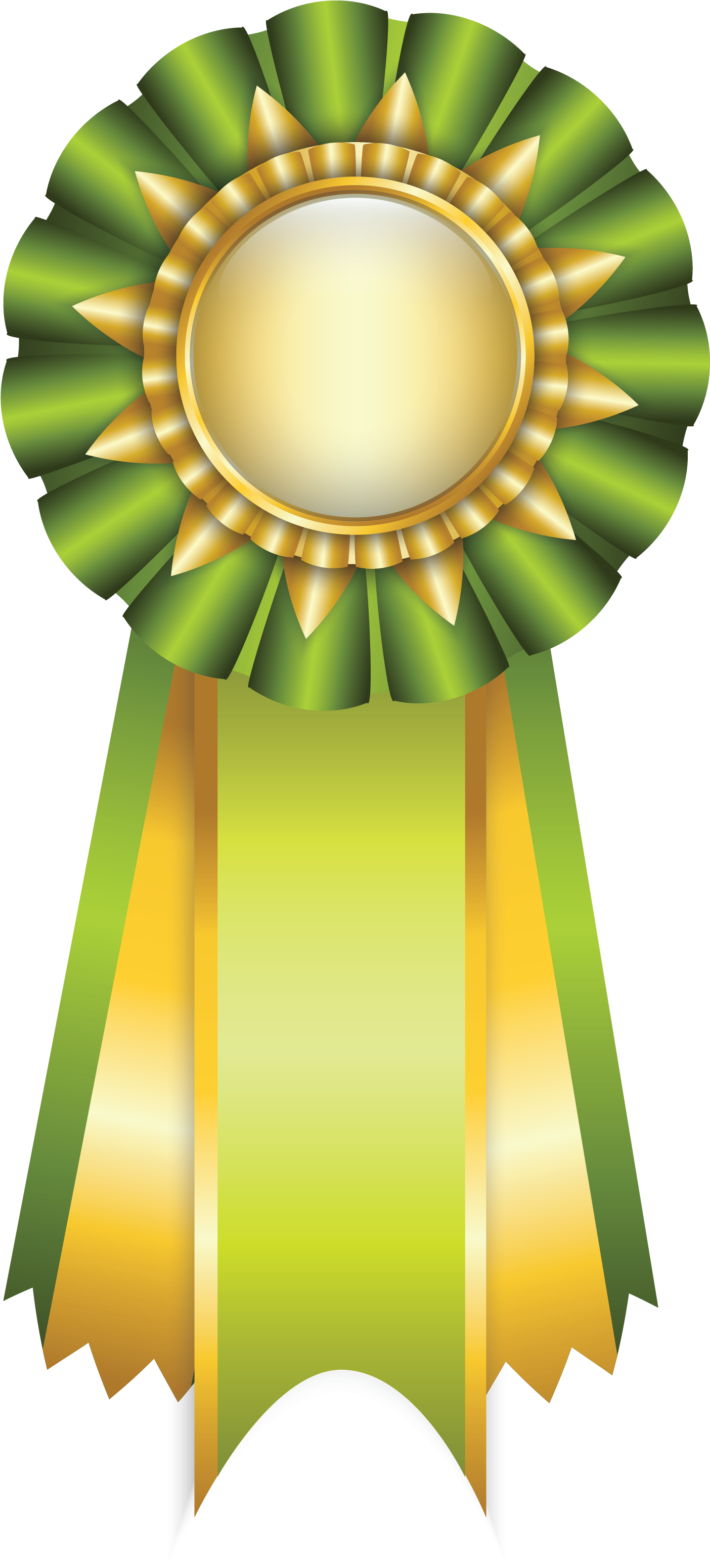 Banner Transparent Green Medal Ribbon Clip Art Everyday - Green Ribbon Award Png (1727x3317), Png Download