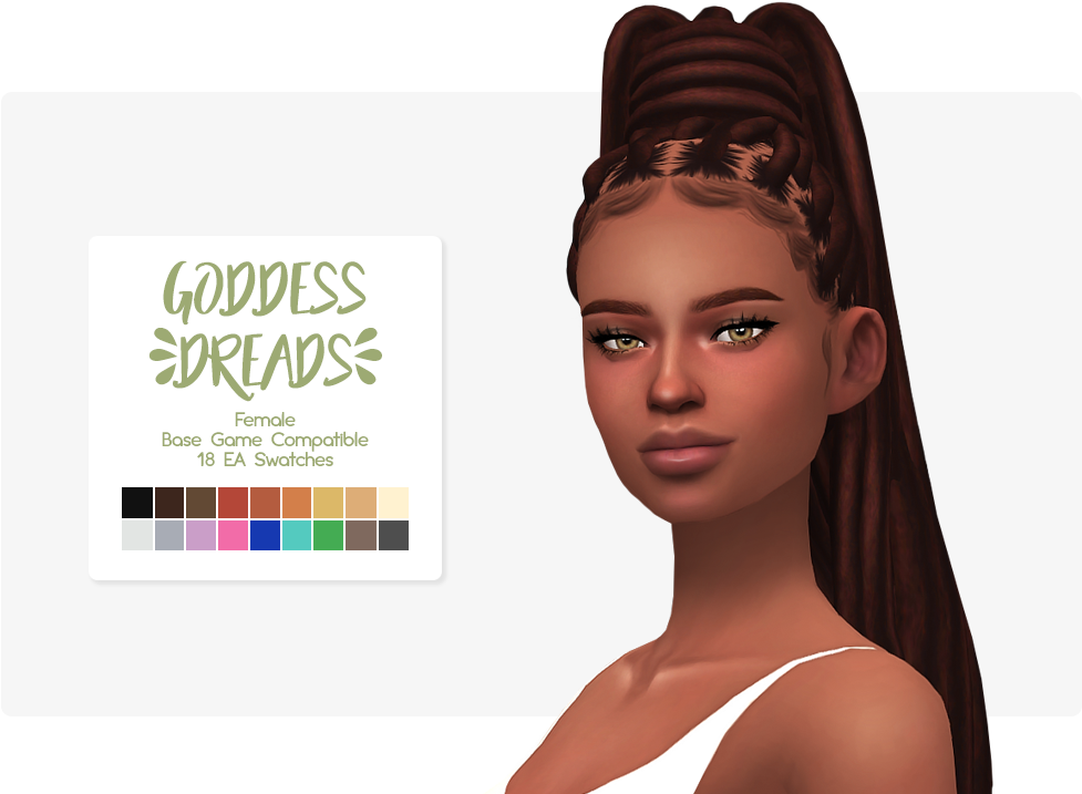 Goddes Dreads Colors Textures Transparent Background - Sims 4 Dreads Hair Cc Clipart (1000x720), Png Download