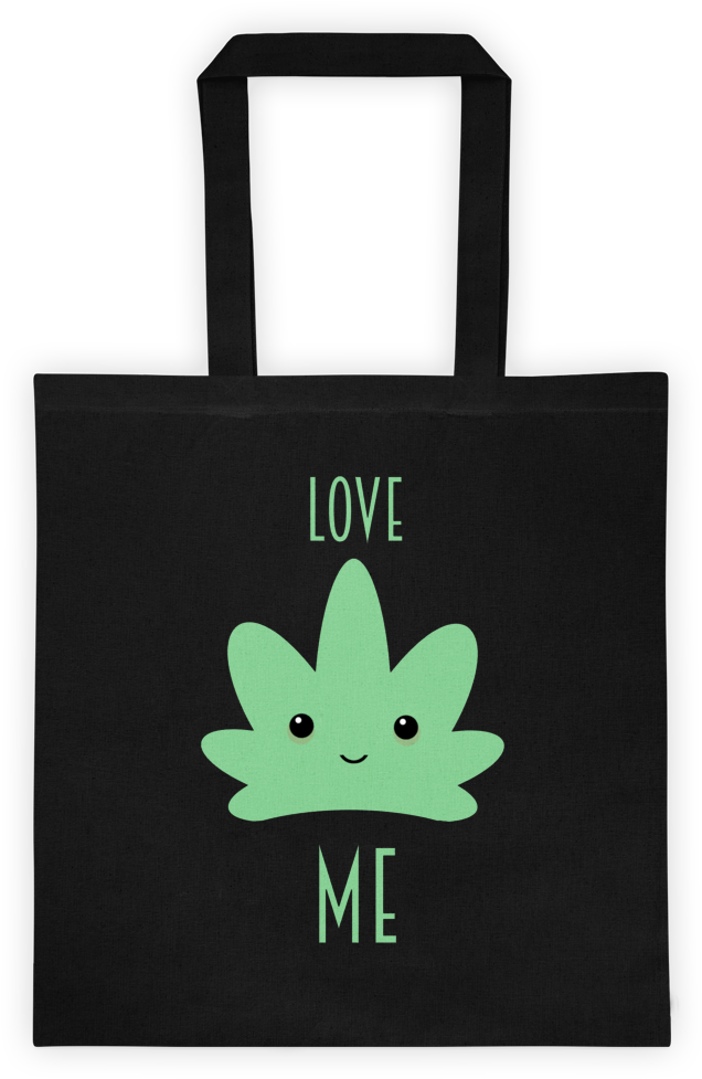Download Kawaii Cannabis Stoner Shopping Bag Cute Weed Leaf - Tote Bag