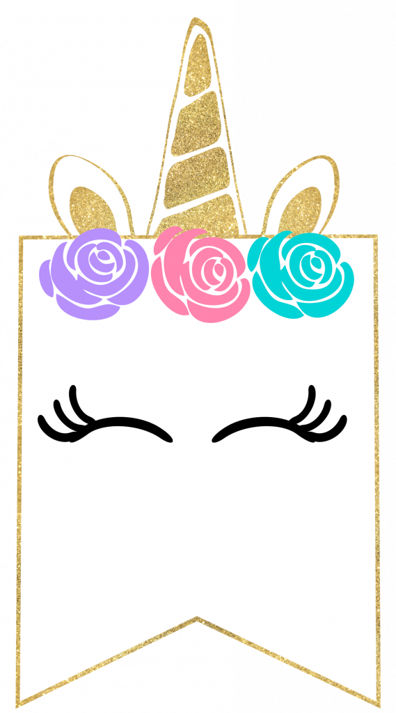 Free Printable Unicorn Decorations Party Banner - Free Printable Unicorn Valentines Clipart (569x1024), Png Download