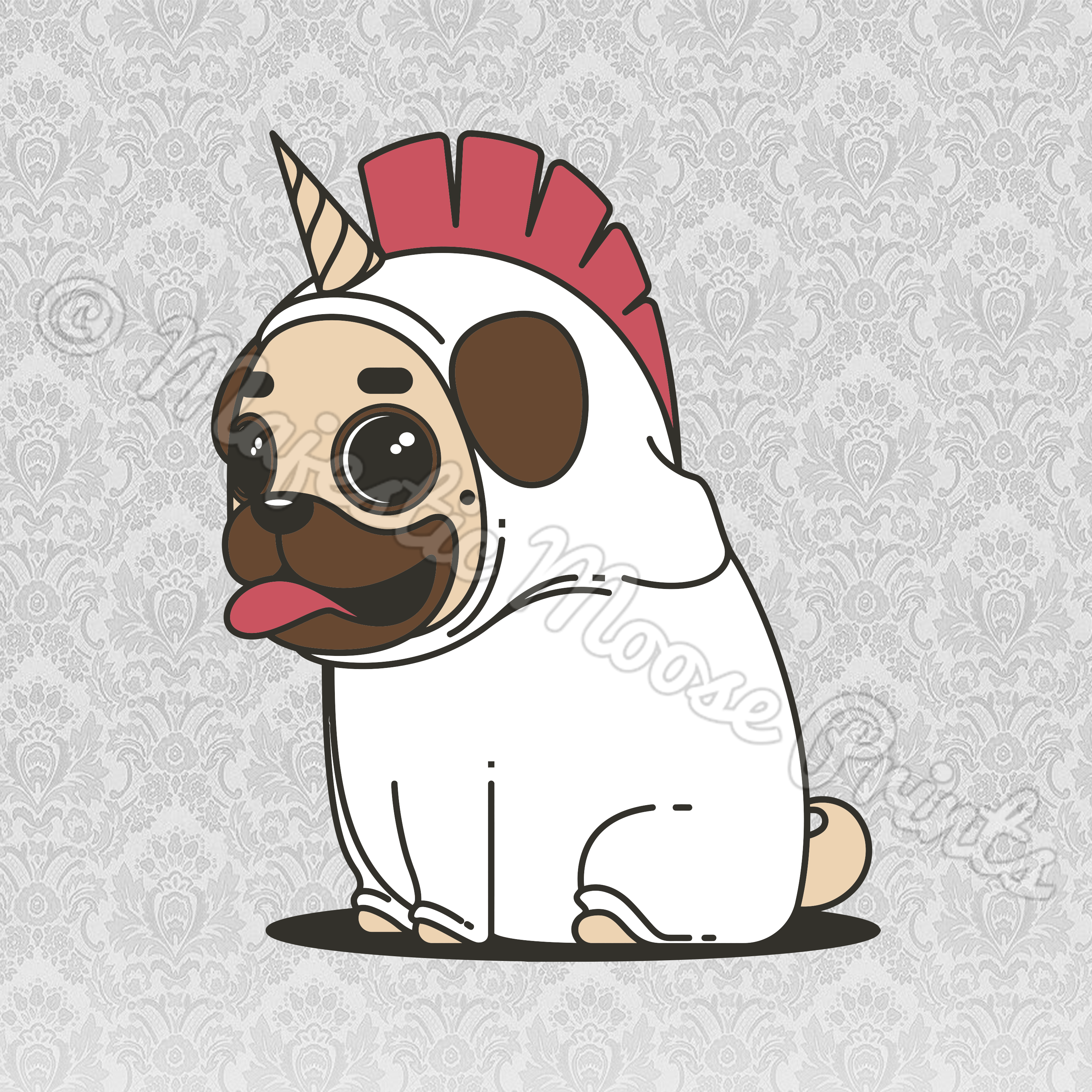 Dog Clipart Unicorn - Unicorn Pug - Png Download (3000x3000), Png Download