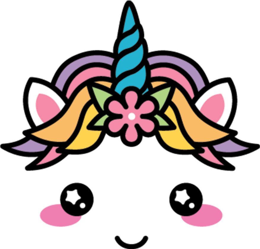 Mq Horse Horses Unicorn Unicorns Horn Face - Kawaii Unicorn Clipart (1024x1024), Png Download