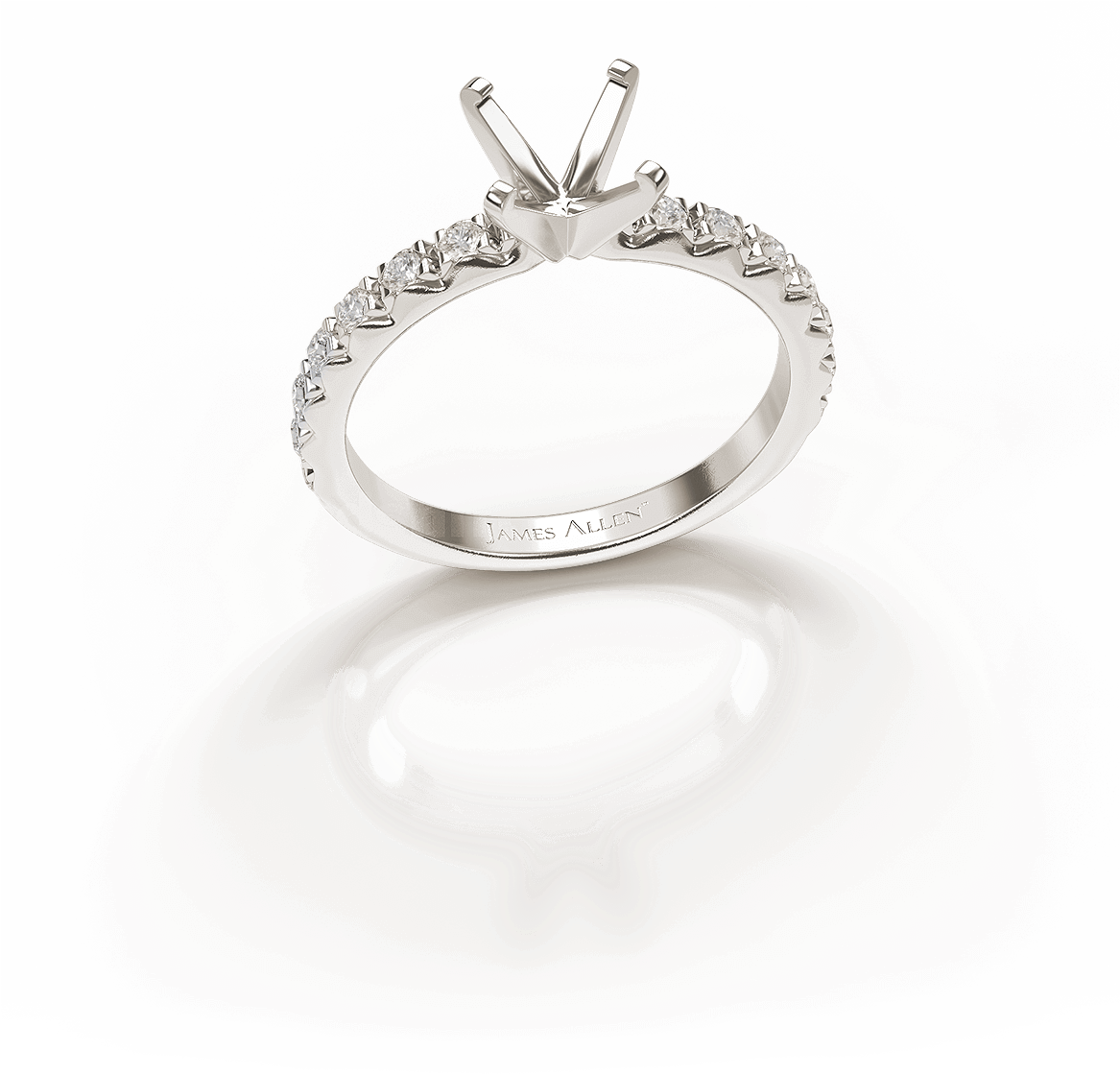 James Allen 14k White Gold Diamond Engagement Ring - Diamond Clipart (1166x1166), Png Download