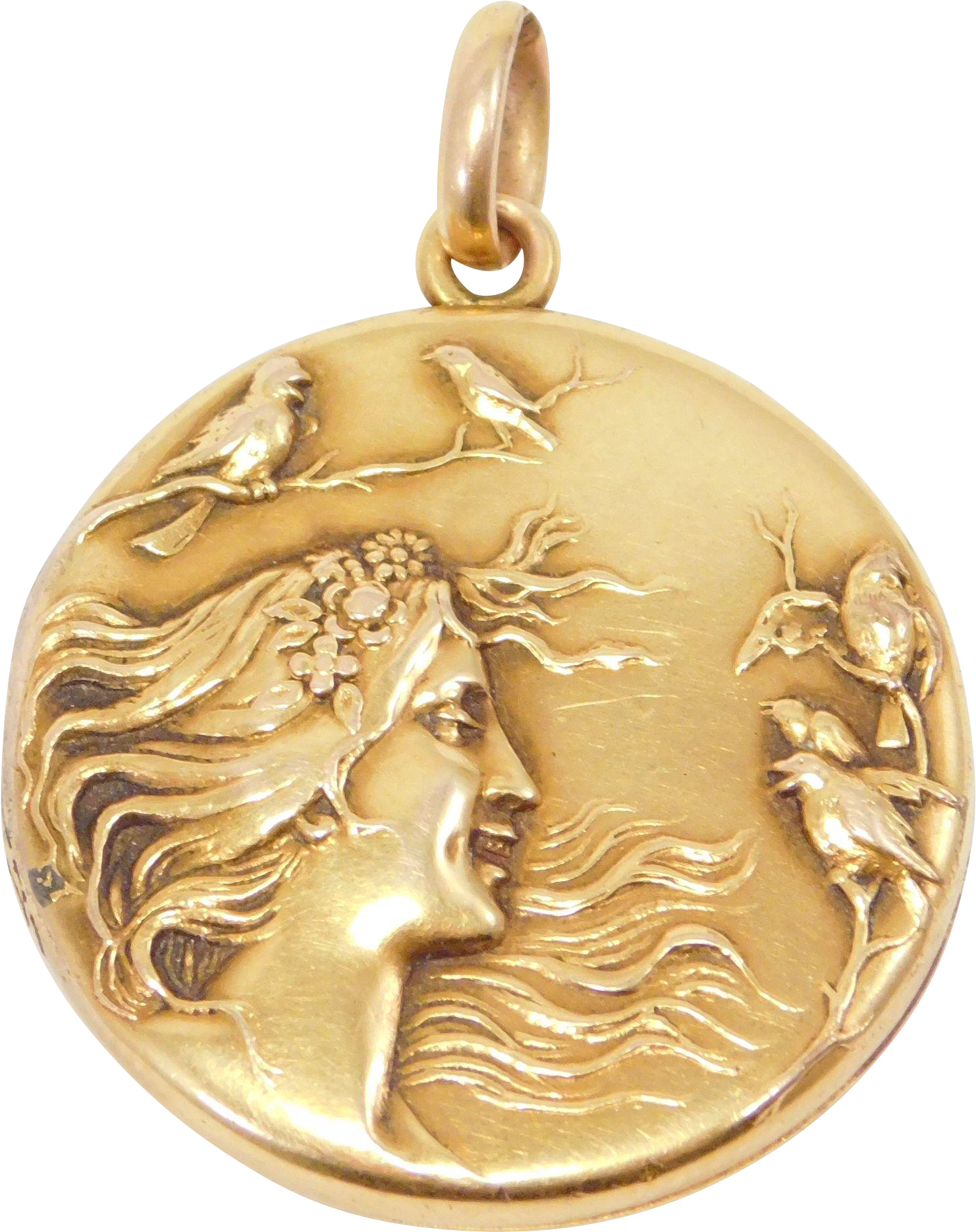 Ornate Art Nouveau 10k Gold Repousse Locket C - Locket Clipart (1870x1870), Png Download