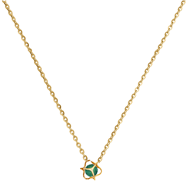 Embrace Star Necklace 18ct Gold And Chrysoprase 4mm - Necklace Clipart (567x567), Png Download