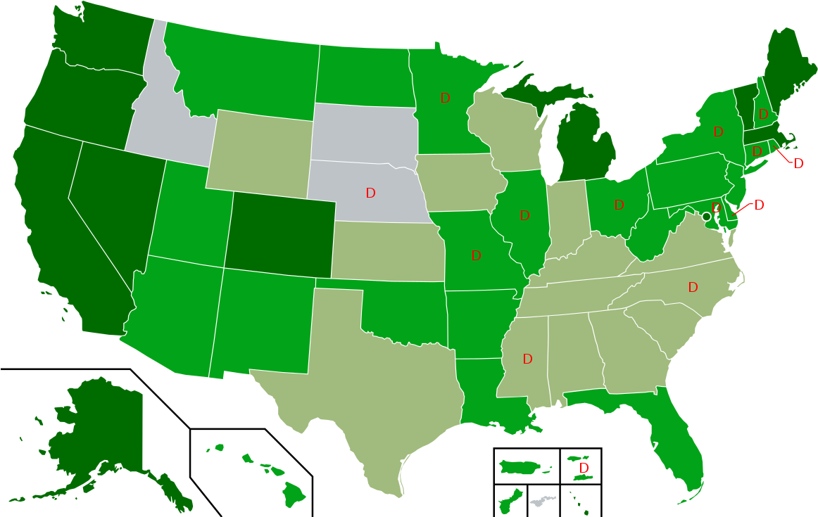 Decriminalization Of Non-medical Cannabis In The United - States With Medical Marijuana Clipart (1200x742), Png Download