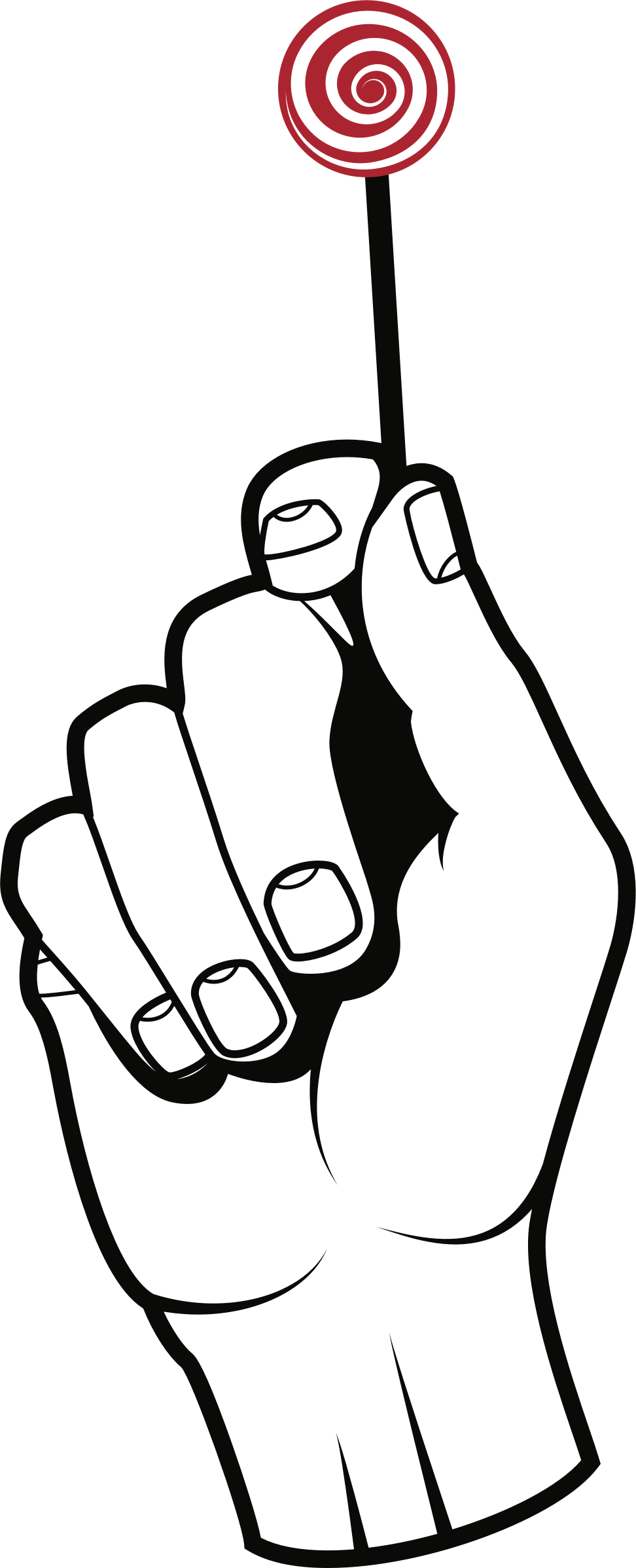 Big Image - Hand Holding Lollipop Drawing Clipart (972x2396), Png Download