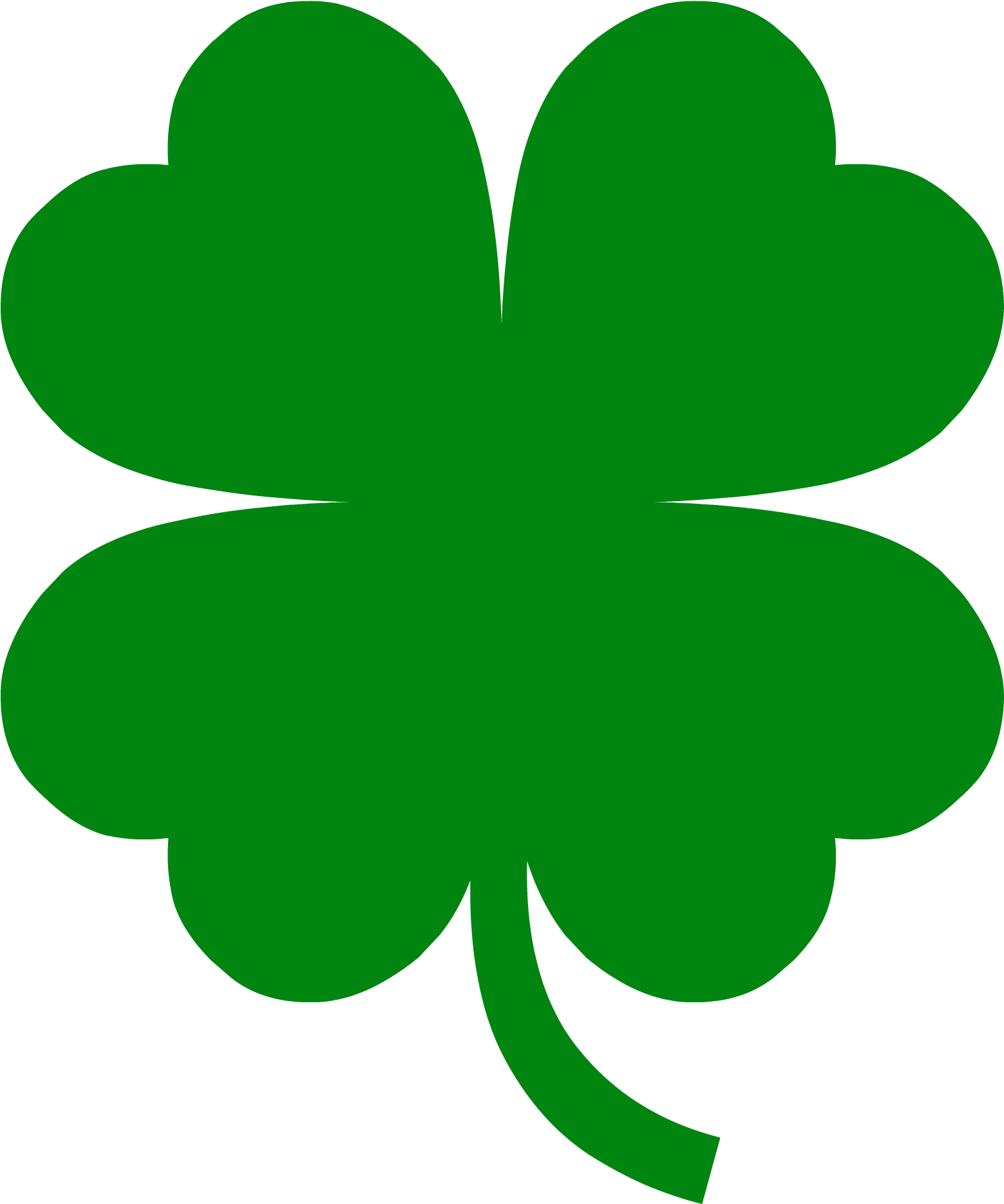 Wealth Four Leaf Clover Pic Template Cutout Printout - Four Leaf Clover Clip Art - Png Download (2000x2000), Png Download