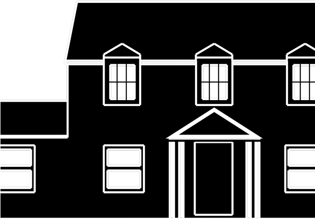 Mansion Clipart 3 House - Buildings Home Clipart Black And White - Png Download (640x480), Png Download