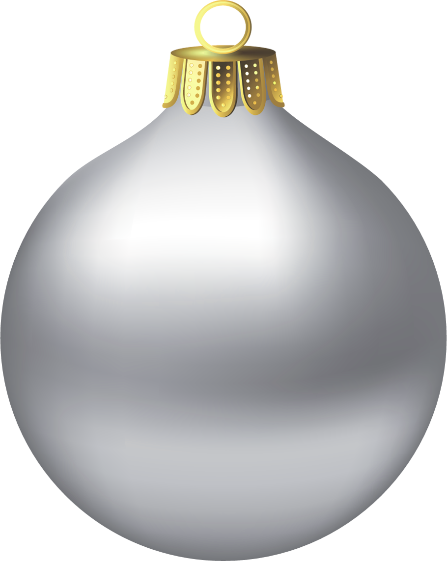 Silver Christmas Ornament Clip Art - Png Download (910x1143), Png Download