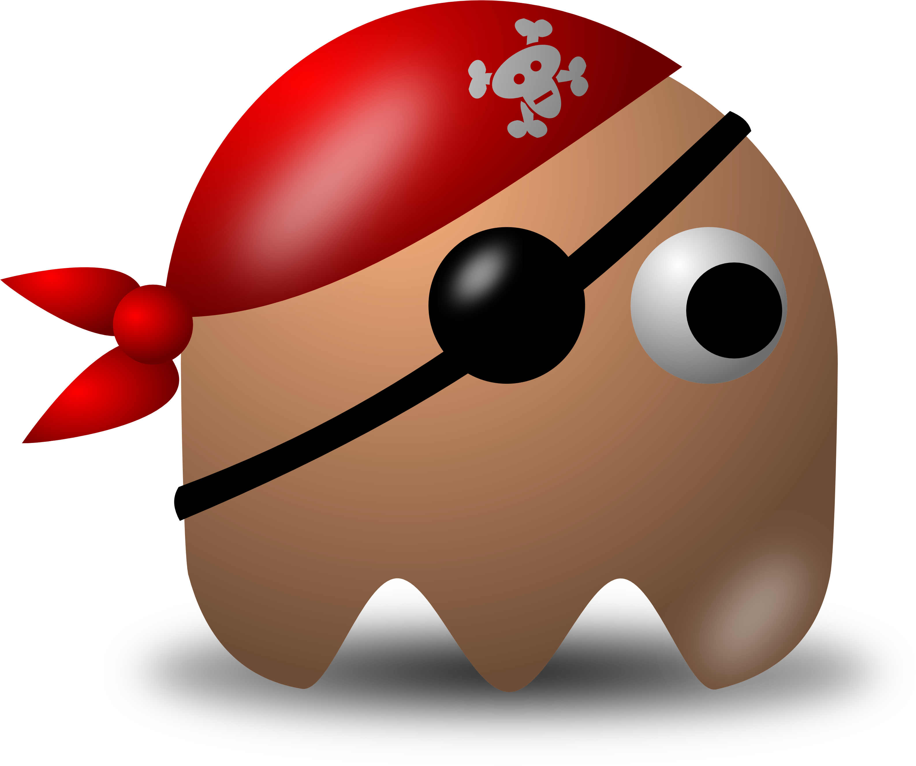 Avatar Pirate Character Wearing Eyepatch And Bandana - Funny Pacman Clipart (3200x2679), Png Download