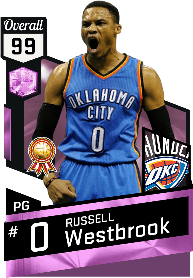 Pink Diamond Russell Westbrook , Png Download - Nba 2k17 Card Generator Clipart (646x929), Png Download