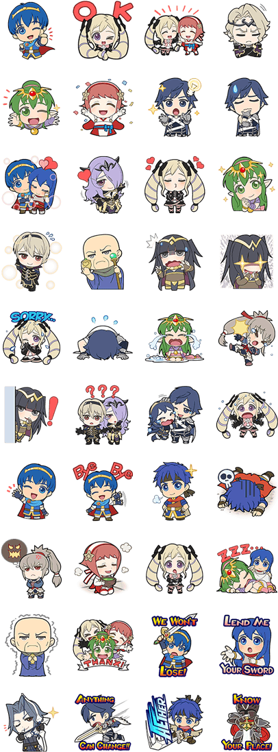 Fire Emblem Line Stickers Clipart (420x1121), Png Download