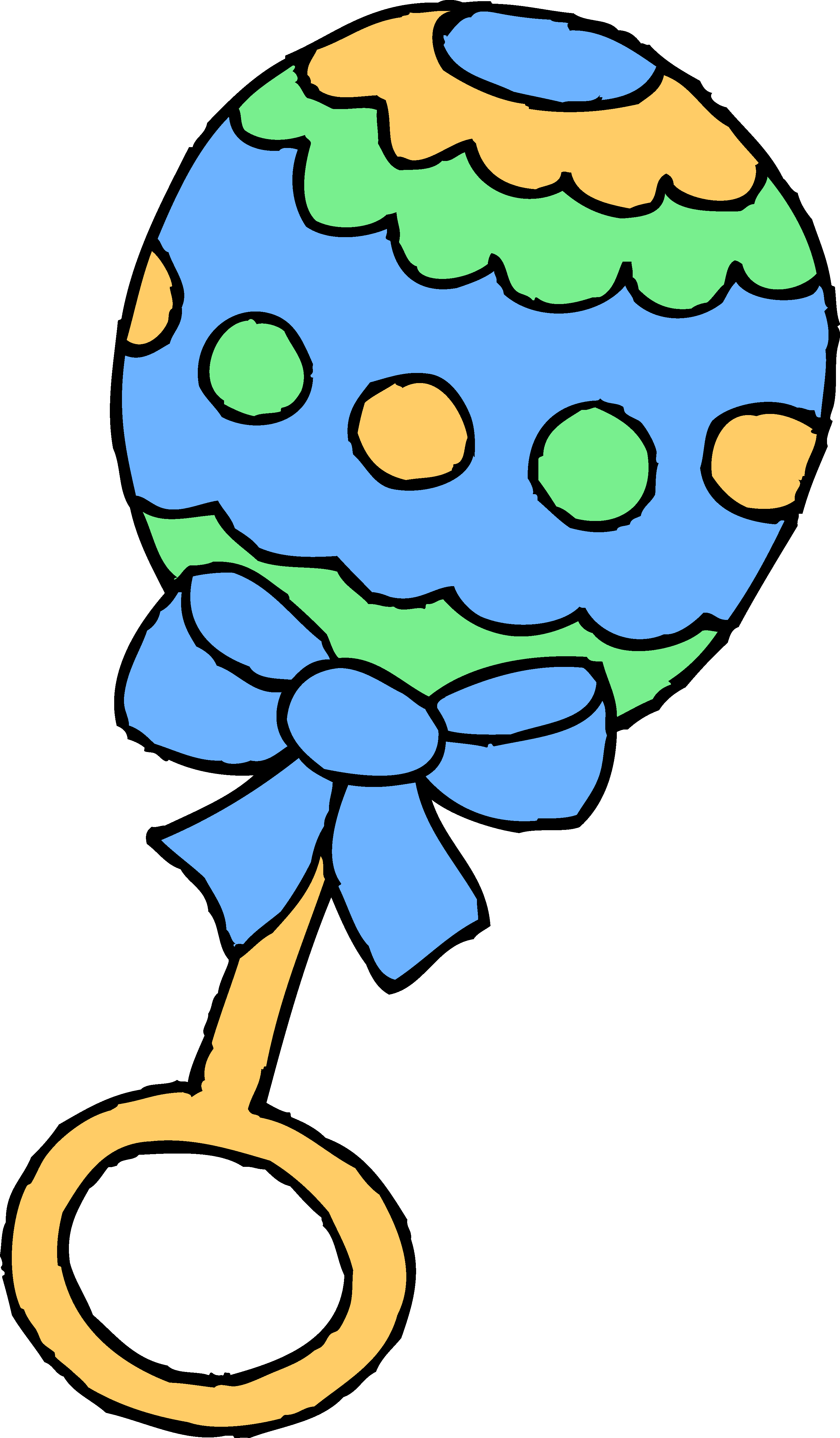 Baby Toy Clipart Many Interesting Cliparts - Coloring Picture Of Rattle - Png Download (2913x4985), Png Download