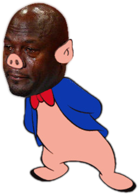 Crying Michael Jordan - Porky The Pig Clipart (600x763), Png Download