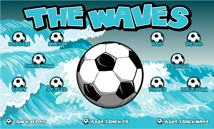 3'x5′ Vinyl Banner The Waves - Kick American Football Clipart (900x900), Png Download