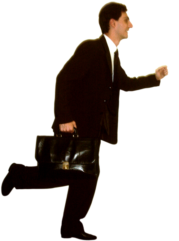 People Running Away Png - Running Salesman Clipart (600x800), Png Download