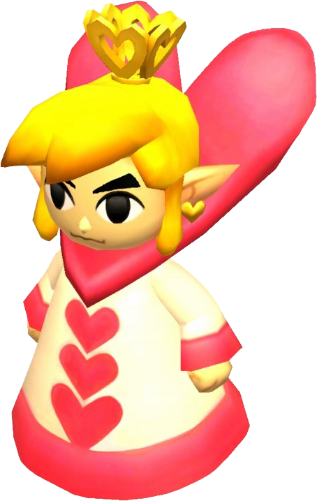 Tfh Link Queen Of Hearts Model - Triforce Heroes Outfits Clipart (454x717), Png Download