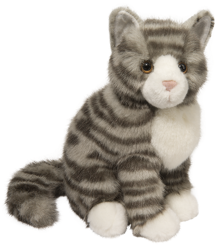 Nickel Grey Stripe Cat - Stuffed Animal Cat Clipart (1000x1000), Png Download