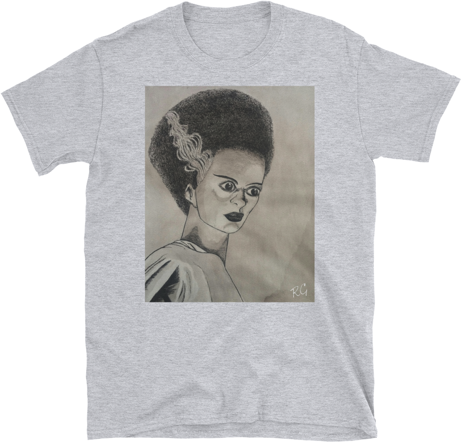 Bride Of Frankenstein Monster Short Sleeve Unisex T - T-shirt Clipart (1000x1000), Png Download