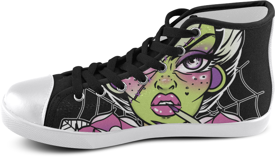 Bride Of Frankenstein Chuck Taylors Women's High Top - Shoe Clipart (1000x1000), Png Download