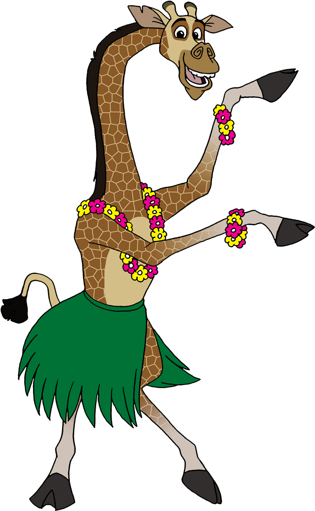 Tropical Hawaiian Hula Dance - Madagascar Clipart Melman - Png Download (675x1055), Png Download