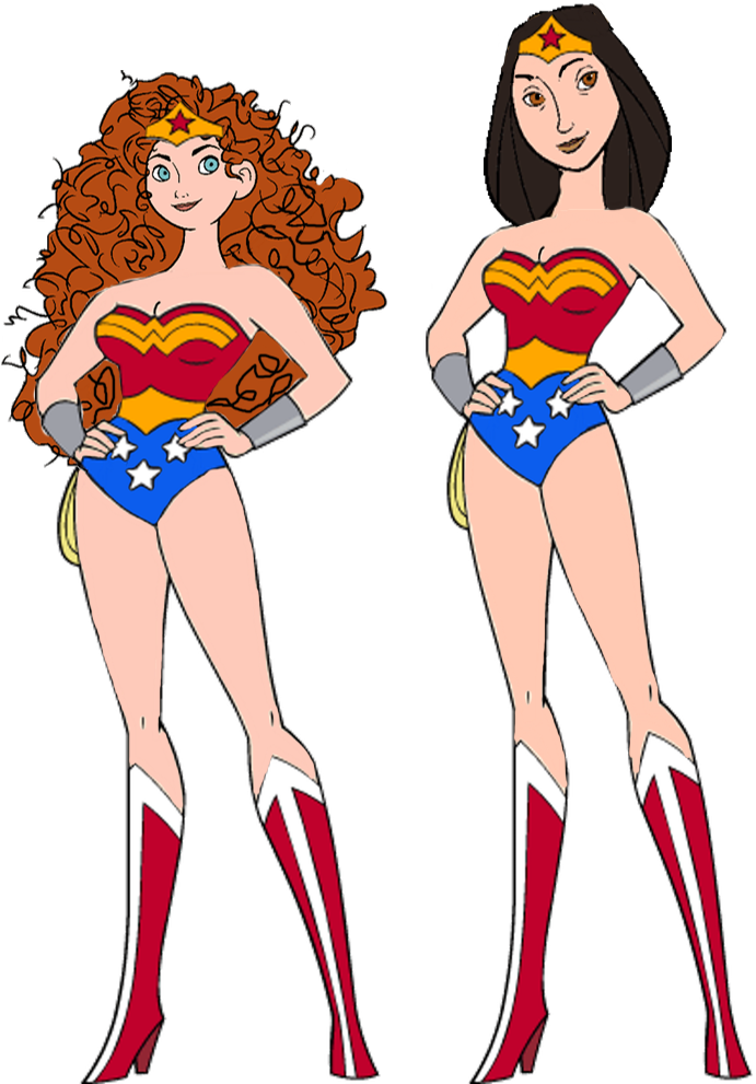 Princess Merida And Her Mother As Wonder Woman By Darthraner83-d86dbct - Sakura Haruno Wonder Woman Clipart (691x991), Png Download