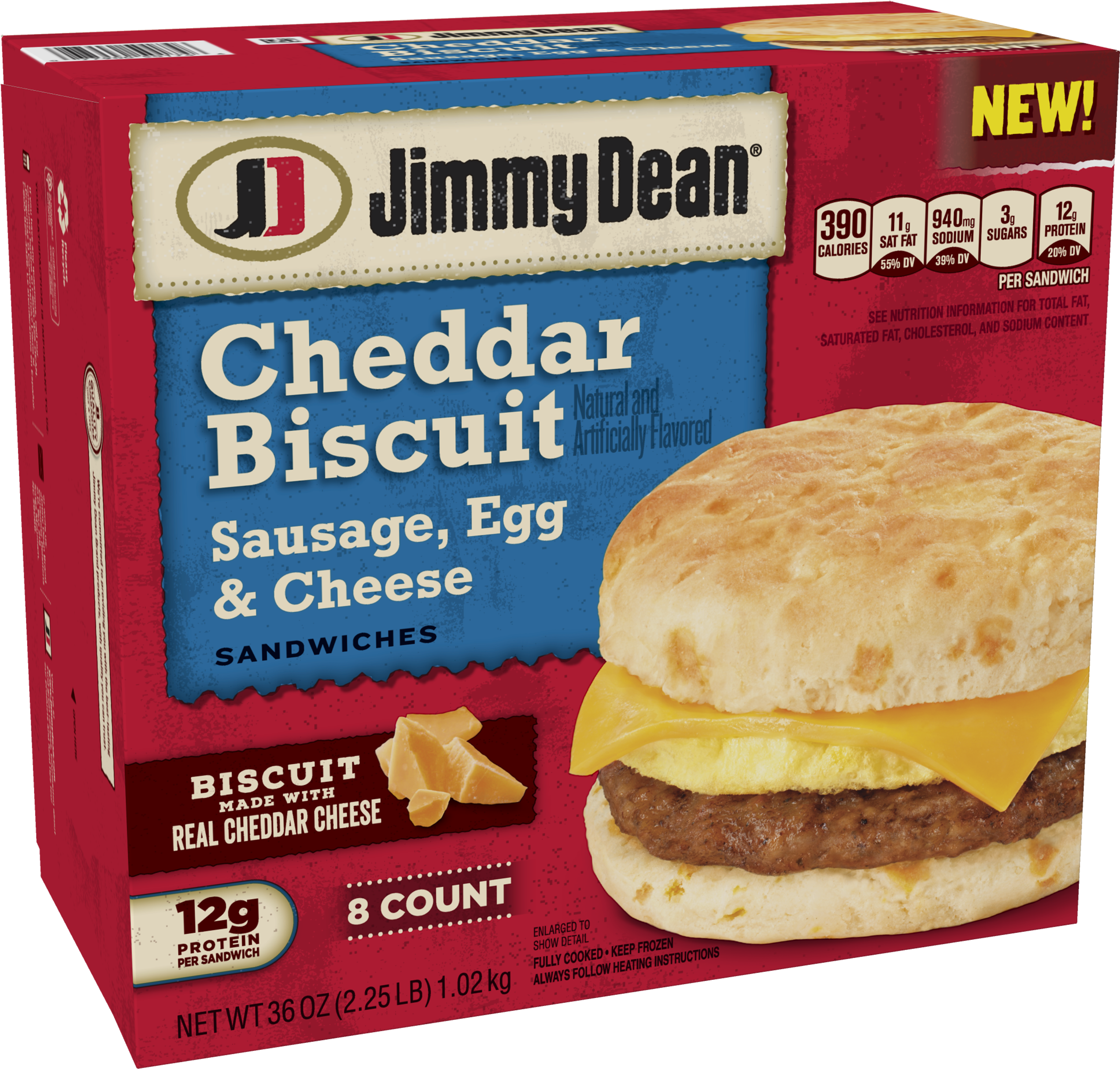Jimmy Dean Sausage, Egg & Cheese Cheddar Biscuit Sandwich, - Fast Food Clipart (2400x2400), Png Download