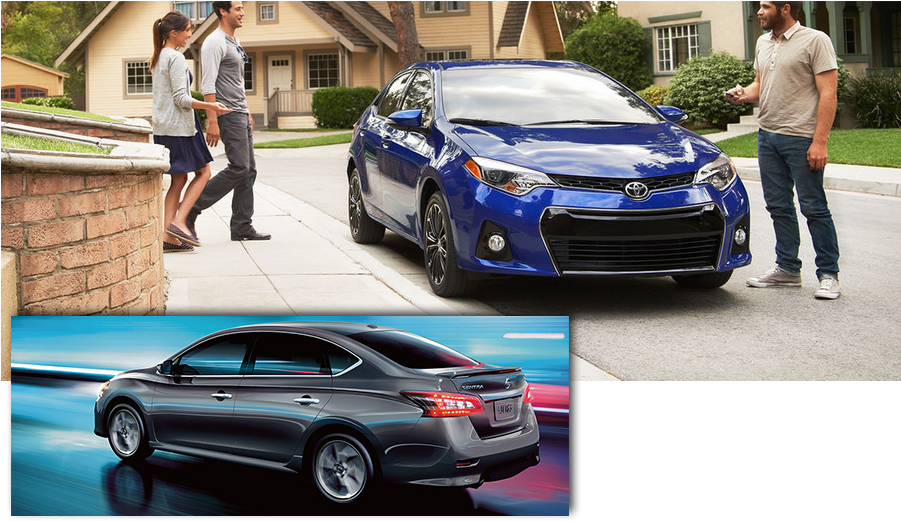 2016 Nissan Sentra In Johnson City, Tn - Nissan Sentra Vs Corolla 2017 Clipart (900x530), Png Download