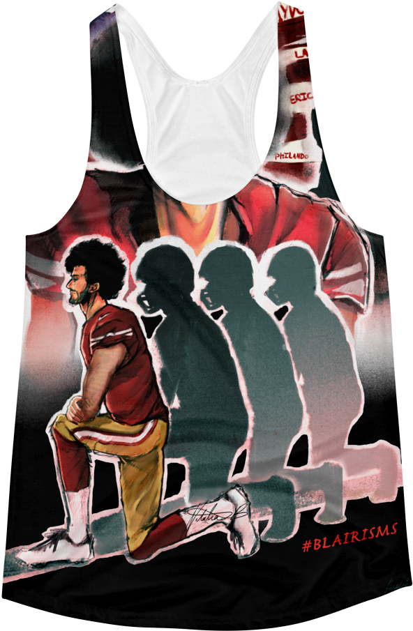 Kaepernick Protest Alleauxver Women's Racerback Tank - Active Tank Clipart (1000x1000), Png Download