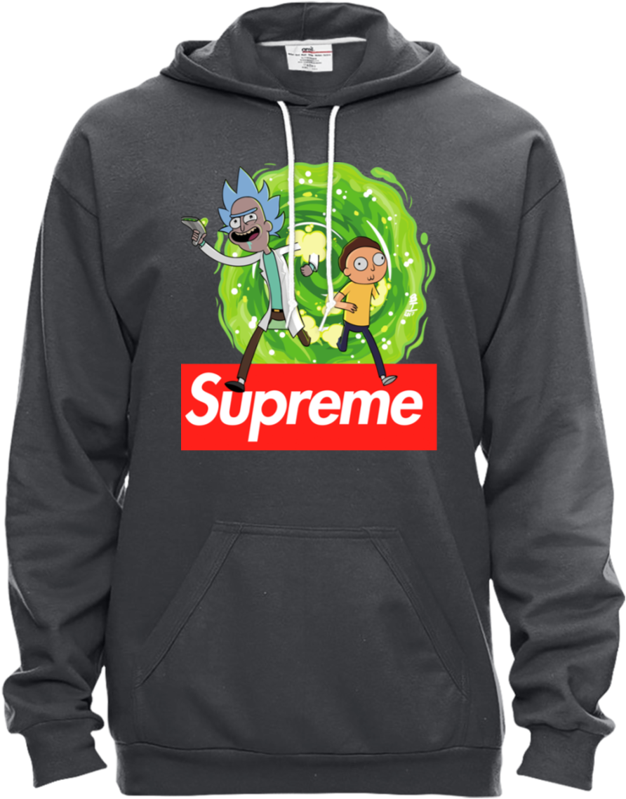 [2019] Official Supreme Rick And Morty Hoodie - Rick And Morty Supreme Hoodie Clipart (1155x1155), Png Download