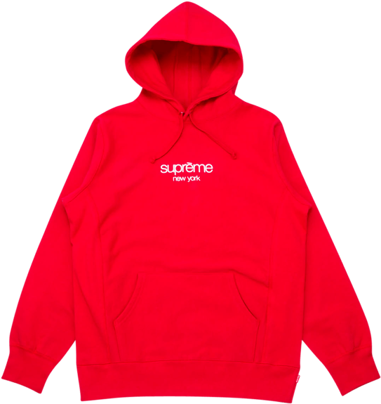 Supreme Classic Logo Hooded Sweatshirt, Su0424 - Hoodie Clipart (1000x600), Png Download