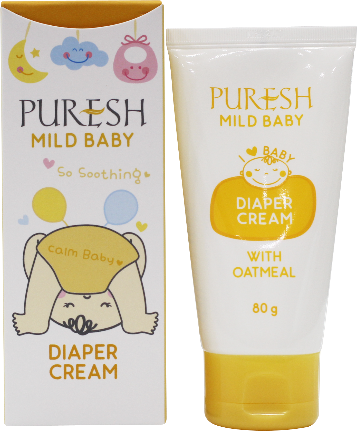 Puresh Baby Mild Diaper Cream Type Powder 80g - Sunscreen Clipart (2304x2304), Png Download