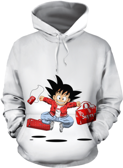 Dragon Ball Z Supreme Bag Red Shirt Son Goku White - Axolotl Hoodie Clipart (700x700), Png Download