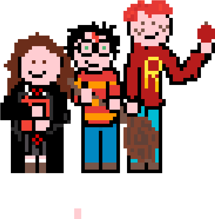 Harry, Ron, And Hermione - Cartoon Clipart (1200x1200), Png Download