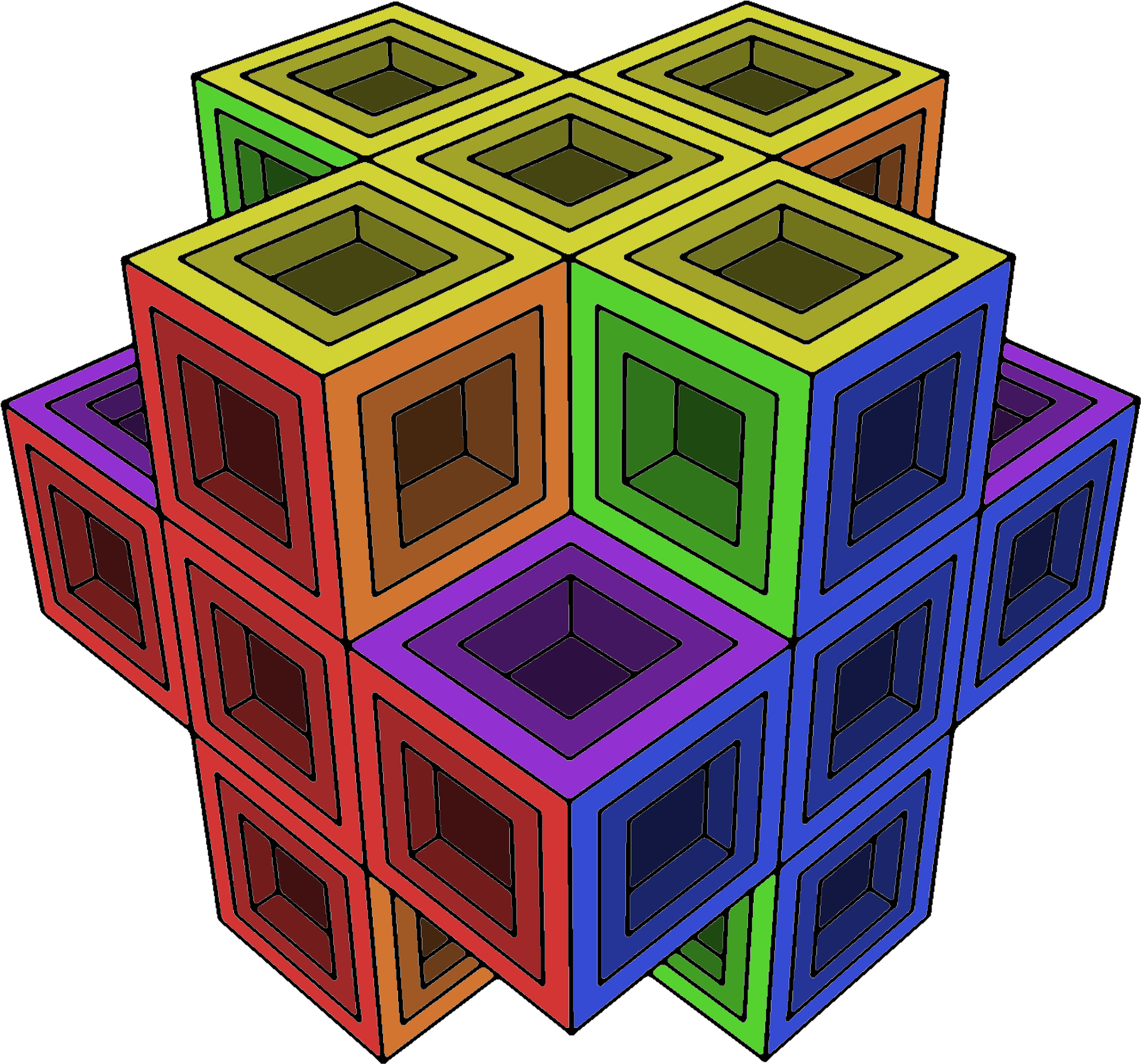 "cubicle" Colored Mandala Print, Adult Coloring Pages, - Mechanical Puzzle Clipart (2328x2172), Png Download